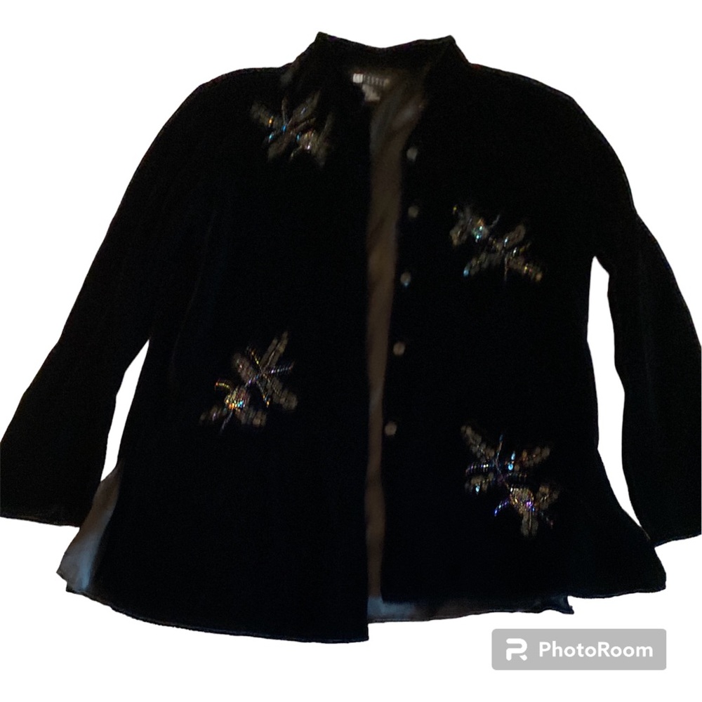 Carole Little silk and rayon jacket, size medium. Beaded. Elegant. Worn once - Picture 4 of 16